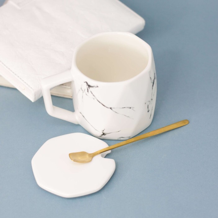 Кружка "Marble heart", white 