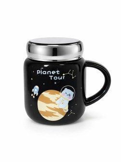 Кружка «Космический полет», черная.