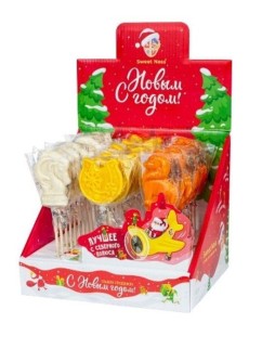 Карамель леденцовая "Новогодний микс 2026", 24г х 36шт (клубника, ананас, мультифрукт)