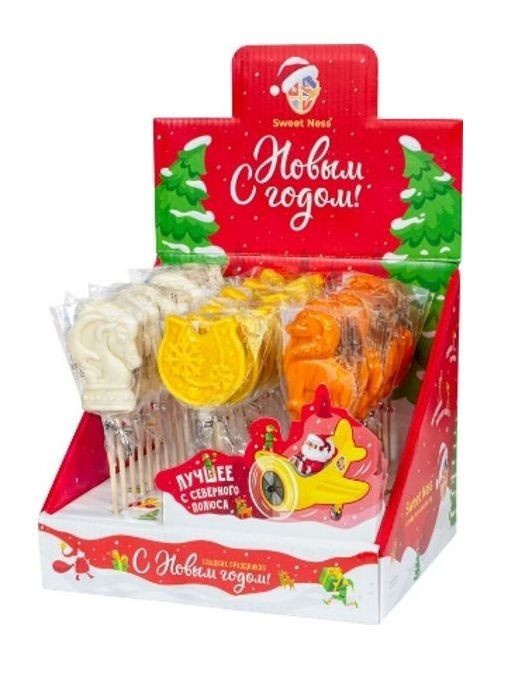 Карамель леденцовая &quot;Новогодний микс 2026&quot;, 24г х 36шт (клубника, ананас, мультифрукт) 