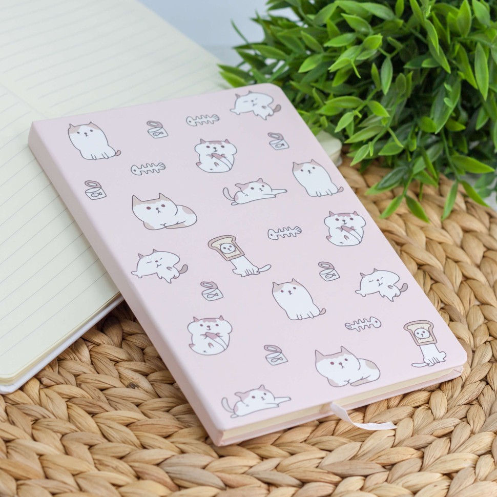 Блокнот (A5) "Kitty eading", pink (14.5*21)