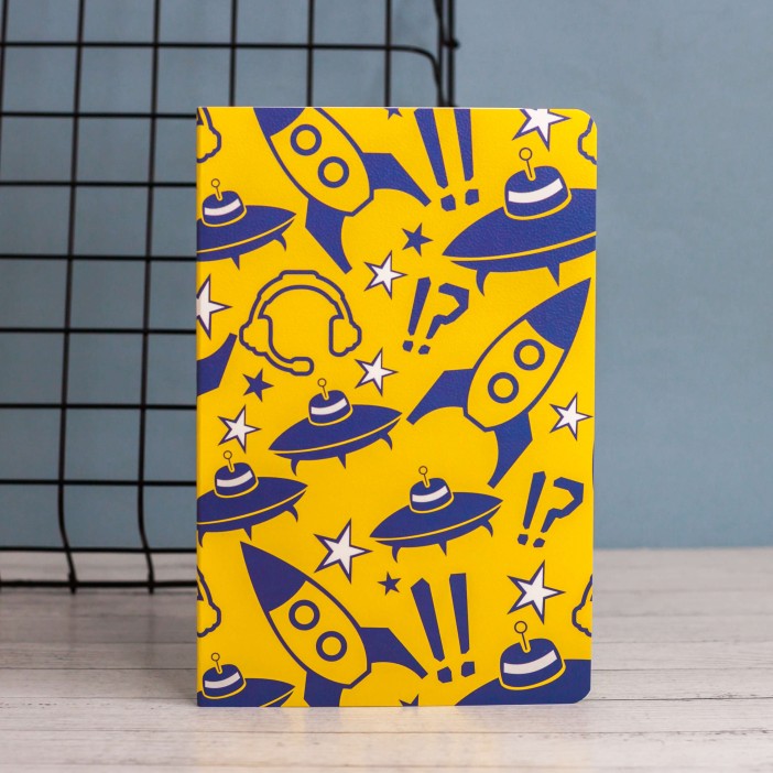 Тетрадь (A5) &quot;Aliens ufo&quot;, yellow (13.5*20.5) 