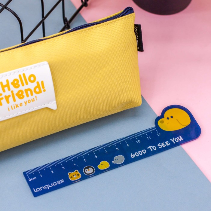 Пенал "Ruler animals", yellow 