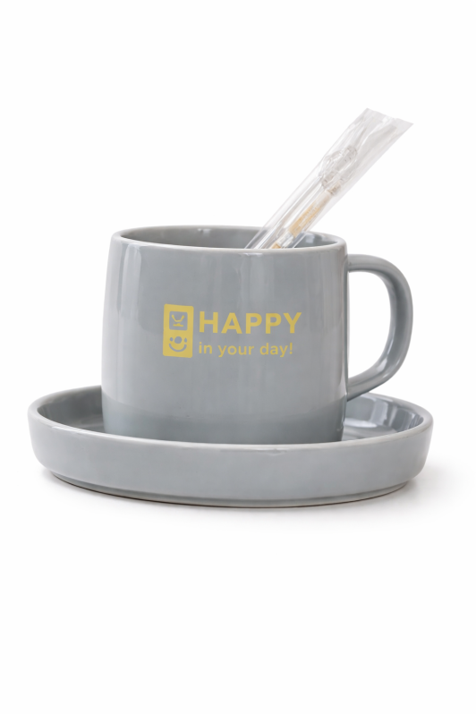 Кружка керамическая "Эстетический напиток", серая (230 мл) 