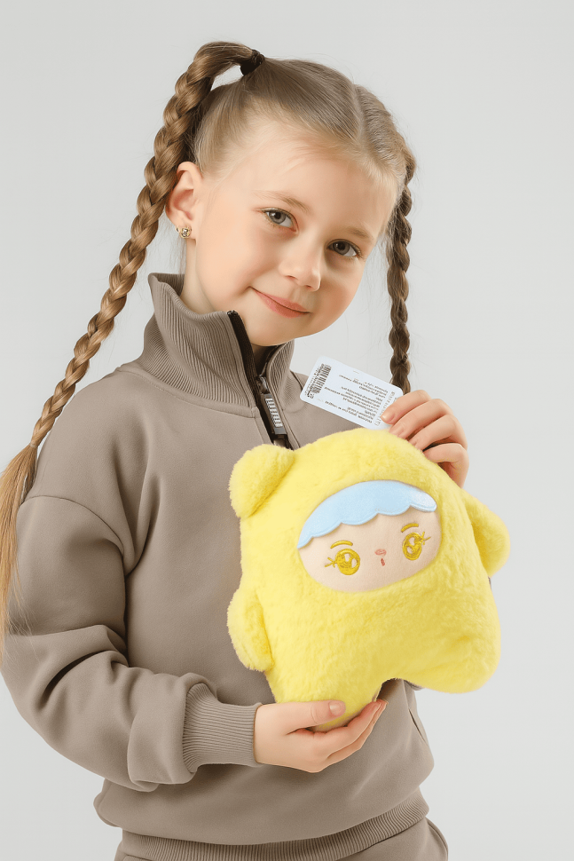 Мягкая игрушка (3+) "Пушистый малыш", желтая, 19 см