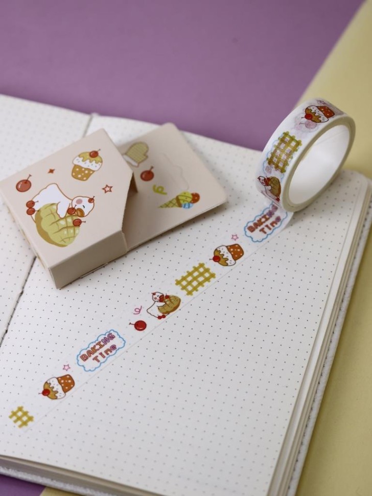 Декоративный скотч "Утка с кексом"