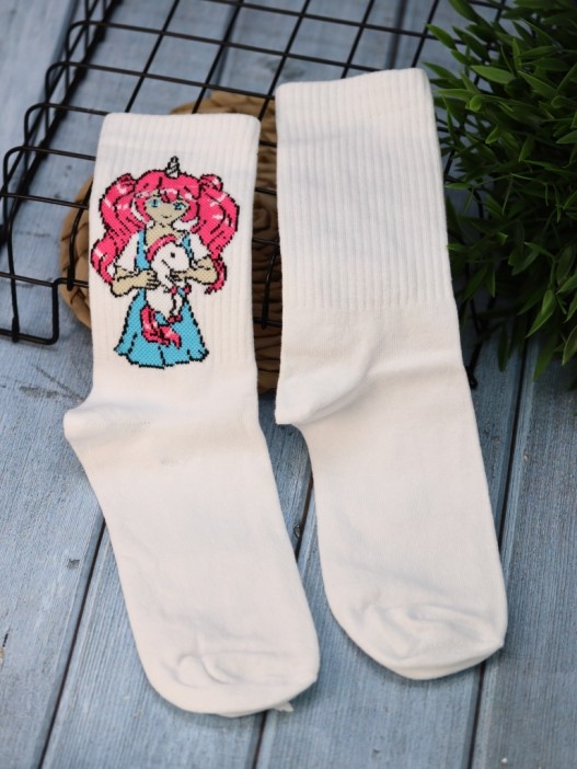 Носки женские "I'm unique unicorn girl", р. 35-40, белый 