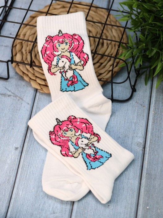 Носки женские "I'm unique unicorn girl", р. 35-40, белый 