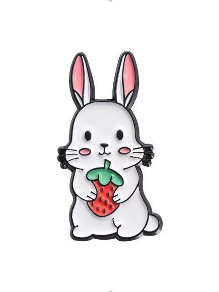 Значок металлический iLikeGift &quot;Hare strawberry&quot; 