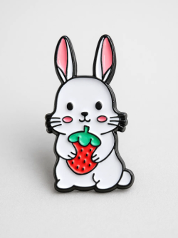 Значок металлический iLikeGift "Hare strawberry"