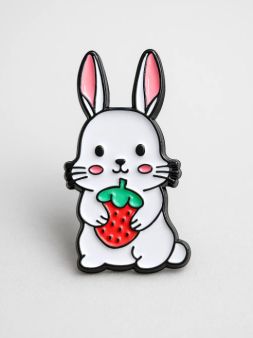 Значок металлический iLikeGift "Hare strawberry"
