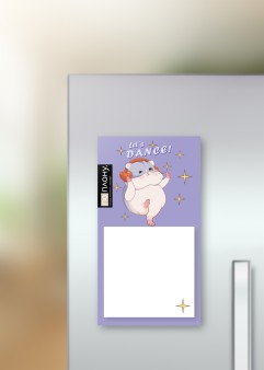 Магнитный блок для заметок ПО-ПЛАНУ. "Хомяк. Let's dance!", плотность 80 г.