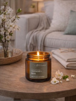 Свеча Stella Fragrance "ЛАВАНДОВЫЙ БАЗИЛИК" 90 гр