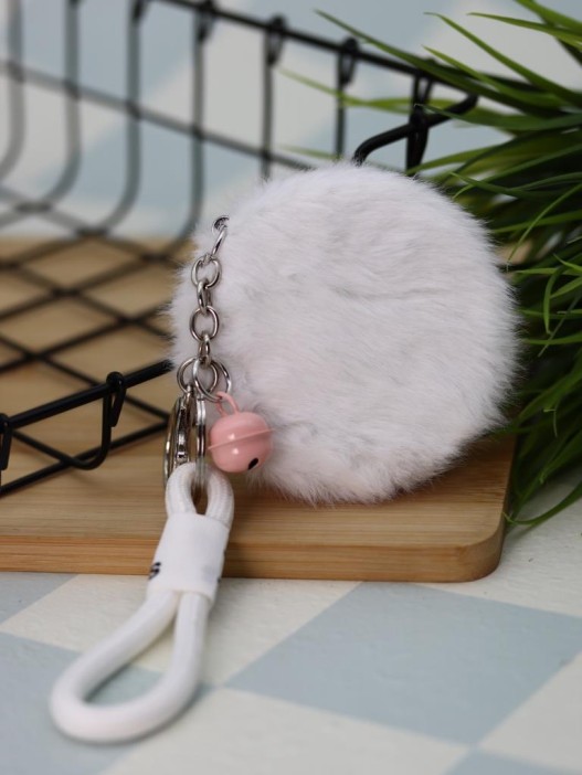 Плюшевое раскладное зеркало с брелоком "Bunny", белое (7*7 см) 