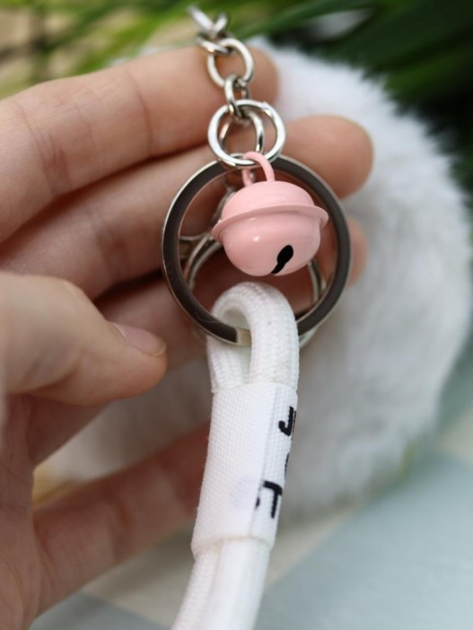 Плюшевое раскладное зеркало с брелоком "Bunny", белое (7*7 см) 