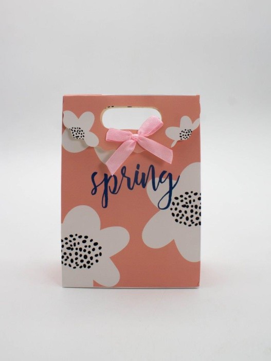 Пакет подарочный (XS) &quot;Big flowers&quot;, red (12x6x16) 