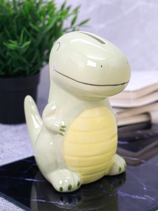 Копилка керамическая «Green Dino», green (16,5х14 см) 