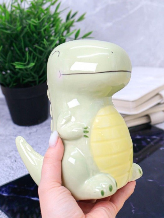 Копилка керамическая «Green Dino», green (16,5х14 см) 
