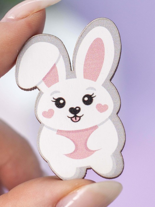 Значок ECO из дерева "Bunny" 