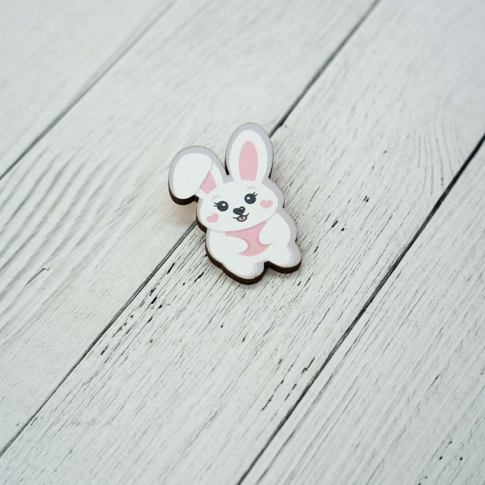 Значок ECO из дерева "Bunny" 