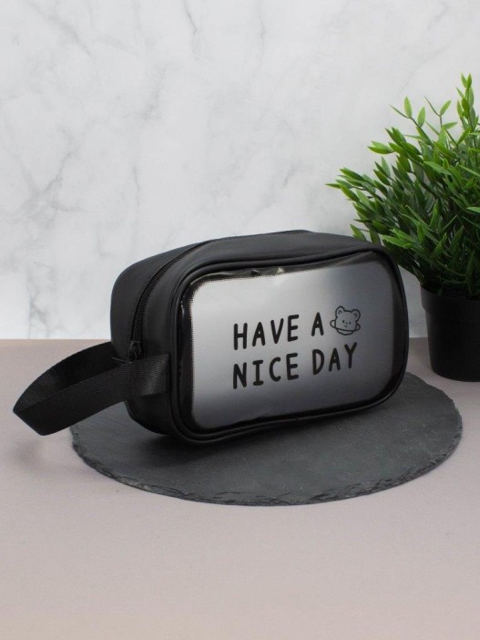 Косметичка &quot;Have a nice day&quot;, black (14х20х9,5 см) 