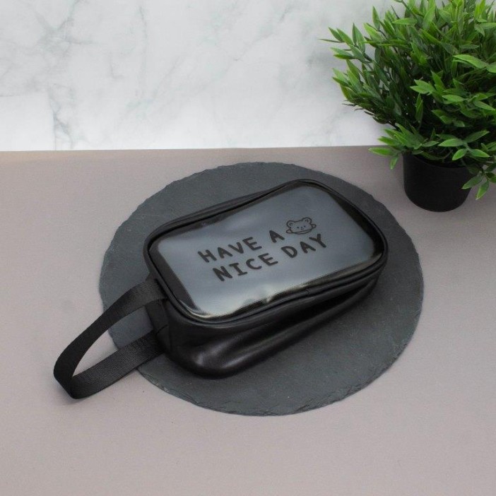 Косметичка &quot;Have a nice day&quot;, black (14х20х9,5 см) 