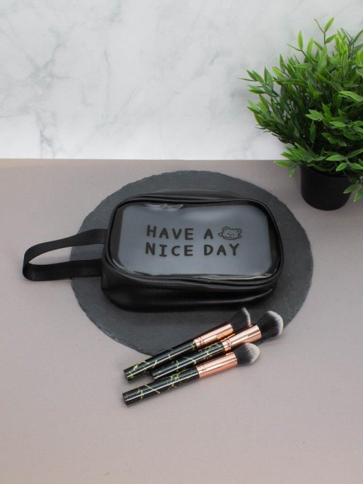 Косметичка &quot;Have a nice day&quot;, black (14х20х9,5 см) 