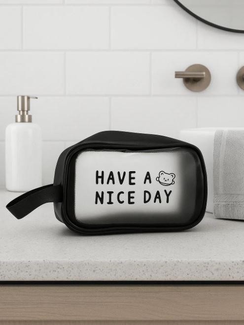 Косметичка &quot;Have a nice day&quot;, black (14х20х9,5 см) 