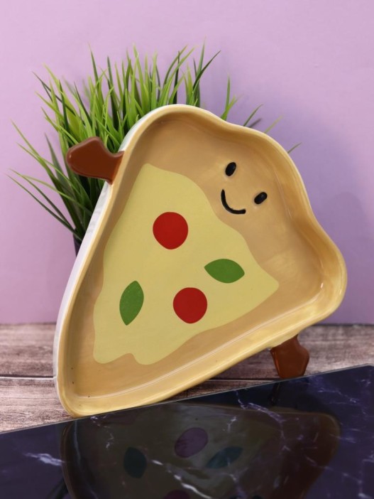 Тарелка керамическая iLikeGift «Funny pizza», 21,6х20,3х2,5 см 