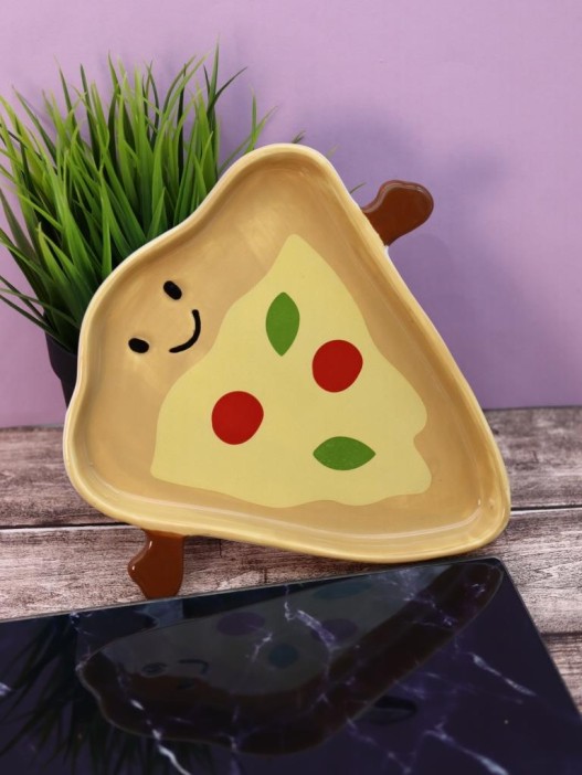 Тарелка керамическая iLikeGift «Funny pizza», 21,6х20,3х2,5 см 
