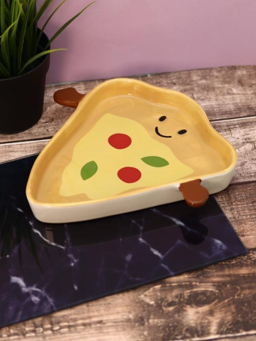 Тарелка керамическая iLikeGift «Funny pizza», 21,6х20,3х2,5 см 