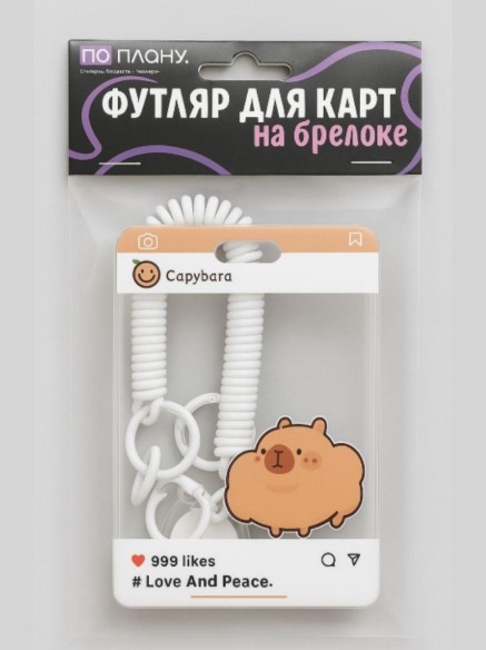 Футляр для карт с брелоком ПО ПЛАНУ. "Big Capybara", transparent