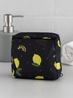 Косметичка "Drawings, lemon", black (12.5*12.5*6.5)
