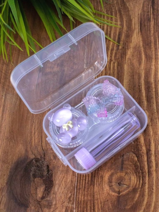 Контейнер для линз "Clear bear", purple 