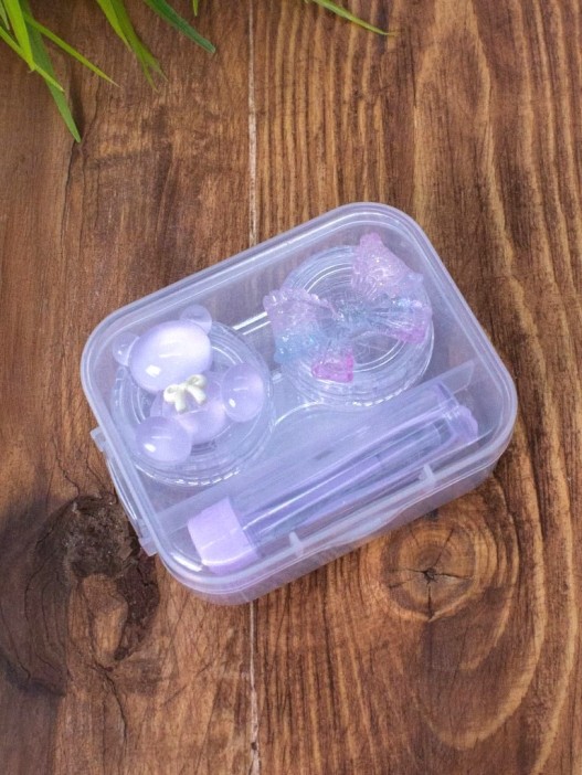 Контейнер для линз "Clear bear", purple 