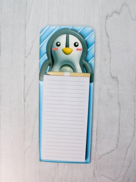 Магнитный блок для записей с карандашом «Animal family», blue, 10х27 см 