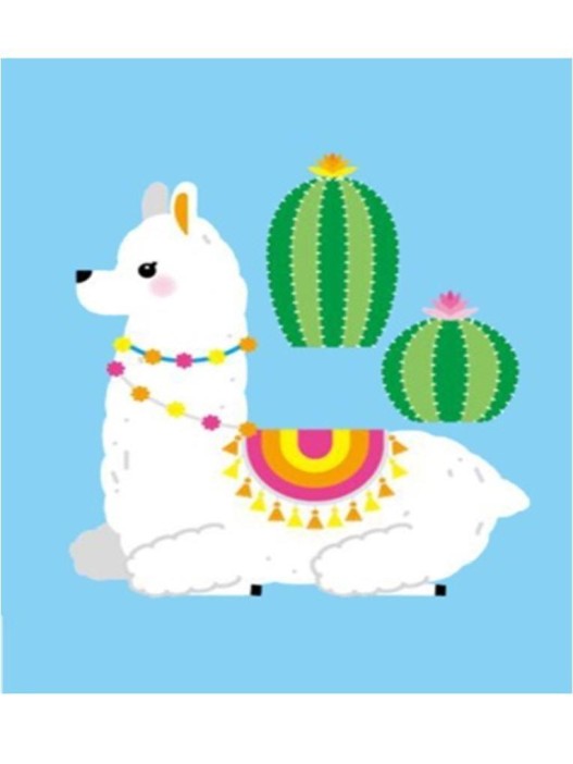 Алмазная мозаика без подрамника &quot;Лама с кактусами&quot;, 15х20 см 