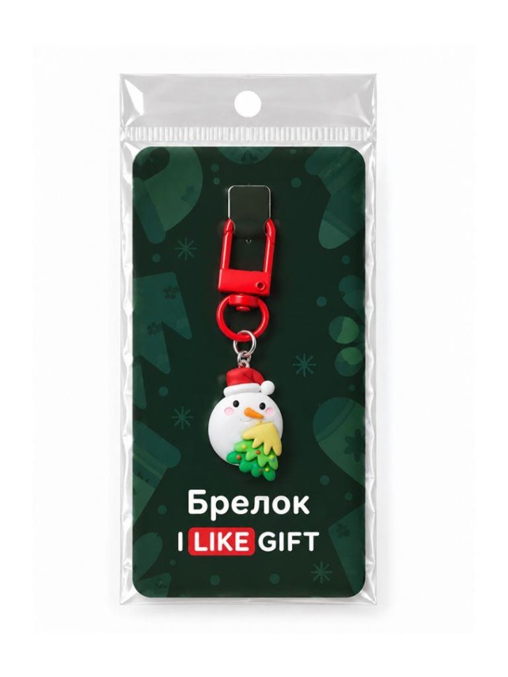 Брелок акриловый iLikeGift "Снеговик", белый