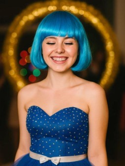 Парик карнавальный "Fancy chic", blue (25 см)