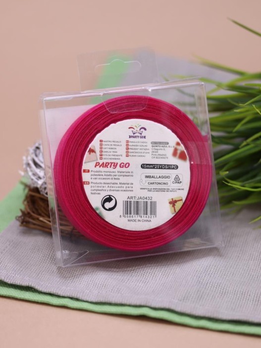 Лента для декора и подарков &quot;Ribbon of magic&quot;, fuchsia (1,5 см*1 м) 