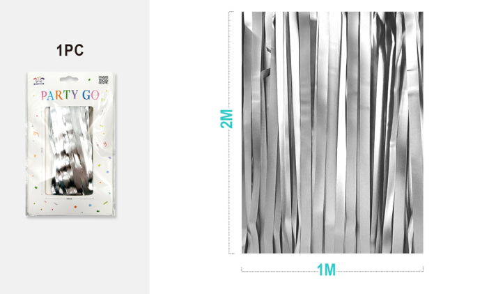 Праздничный занавес, дождик для фотозоны &quot;Gleaming rain&quot;, silver (100*200 см) 