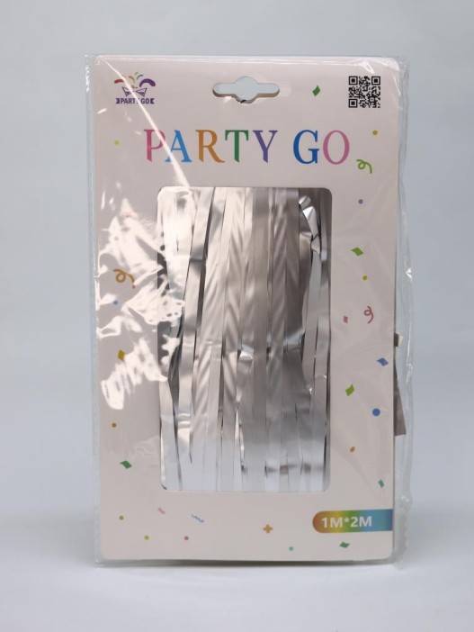 Праздничный занавес, дождик для фотозоны &quot;Gleaming rain&quot;, silver (100*200 см) 