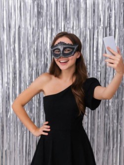 Праздничный занавес, дождик для фотозоны "Gleaming rain", silver (100*200 см)