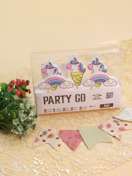 Набор свечей 5 шт. &quot;Unicorn party&quot;, (6-8,5 см) 