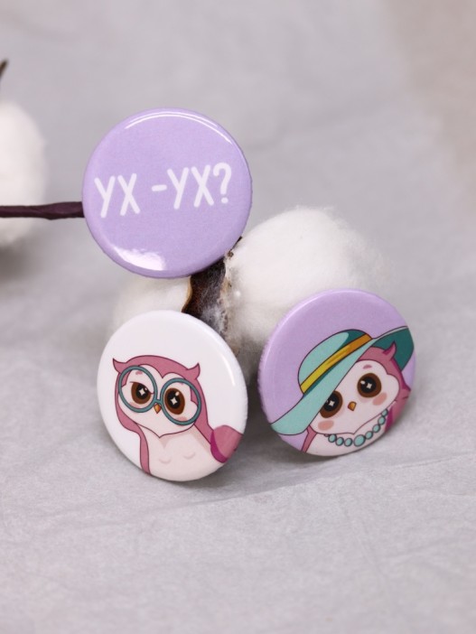 Набор значков 3 шт. iLikeGift &quot;SOVA vibe&quot; 