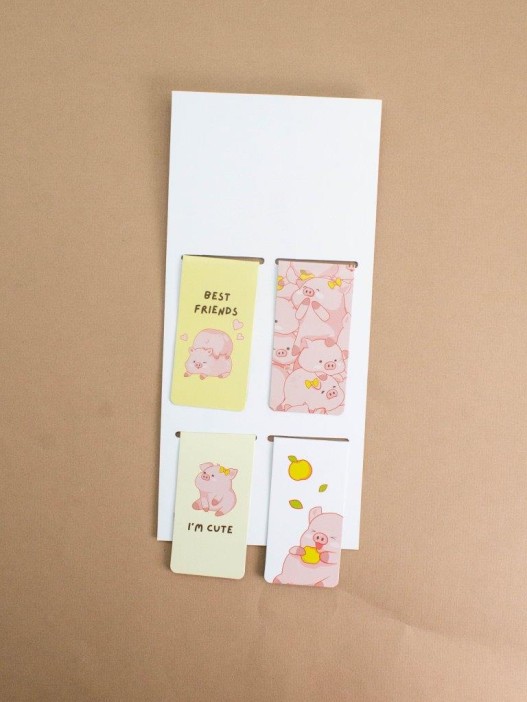 Набор магнитных закладок «PIG vibe», 4 шт., 35х70 мм 