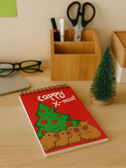 Блокнот А6 &quot;Capy Christmas&quot;, 60 л, на гребне 