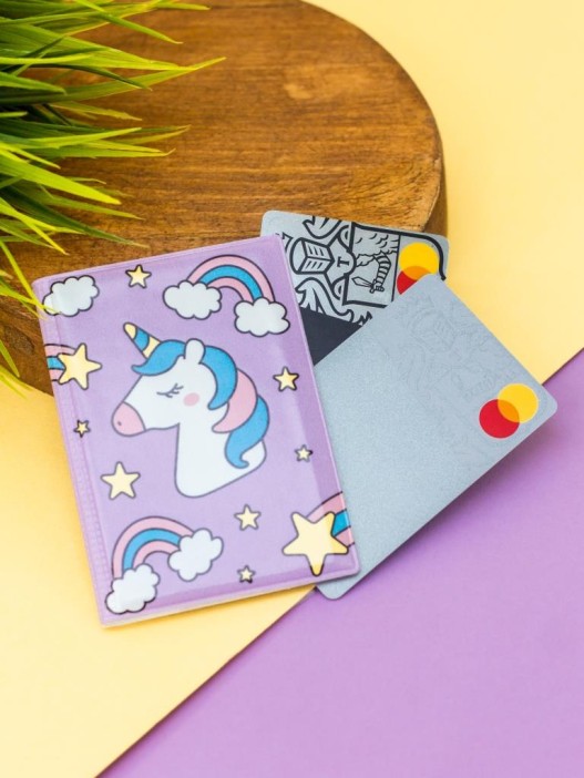 Держатель для карт-книжка &quot;Unicorn head purple&quot; (7 х 10 см) 