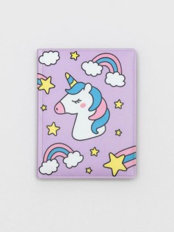 Держатель для карт-книжка "Unicorn head purple" (7 х 10 см)
