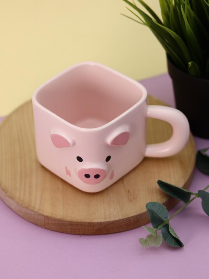 Кружка «Cubic animal, pig», pink (350 ml)